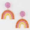 Sculptural Triple-Twisted Rainbow Arc Earrings