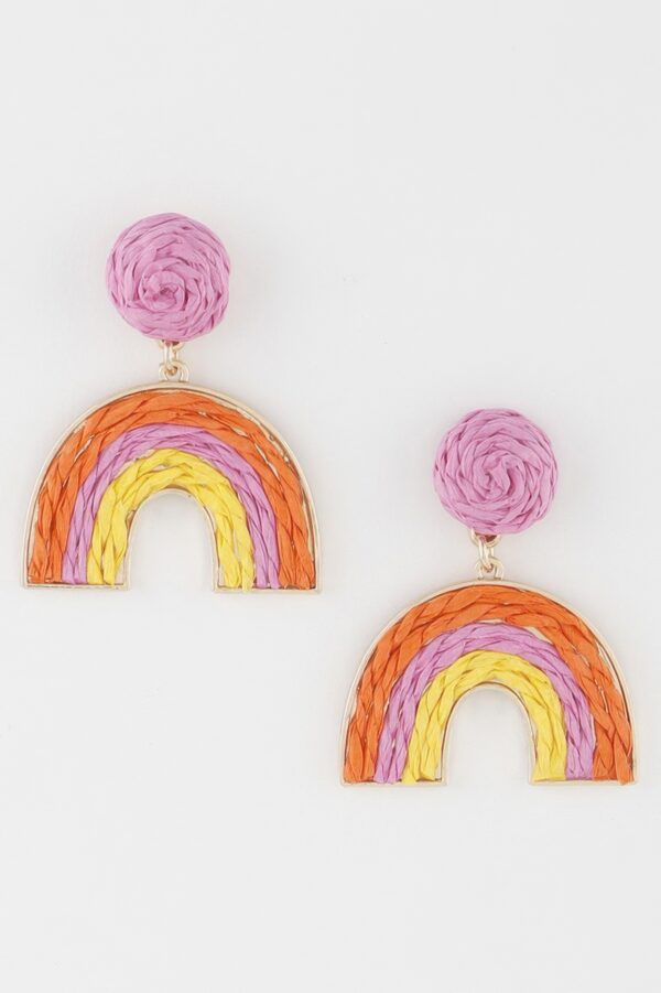 Sculptural Triple-Twisted Rainbow Arc Earrings