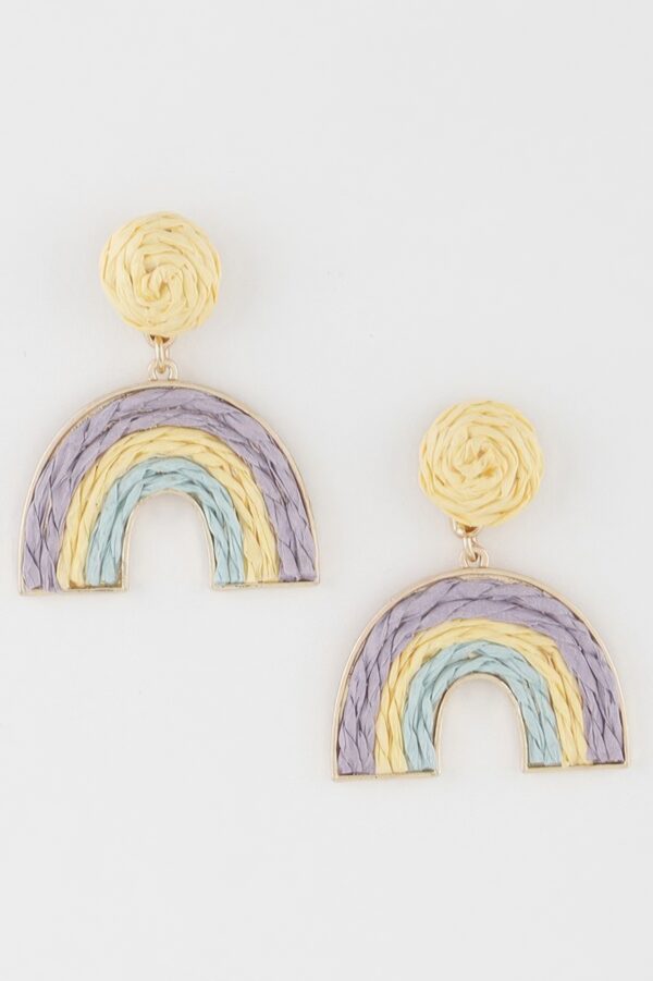 Sculptural Triple-Twisted Rainbow Arc Earrings
