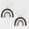 Sculptural Triple-Twisted Rainbow Arc Earrings