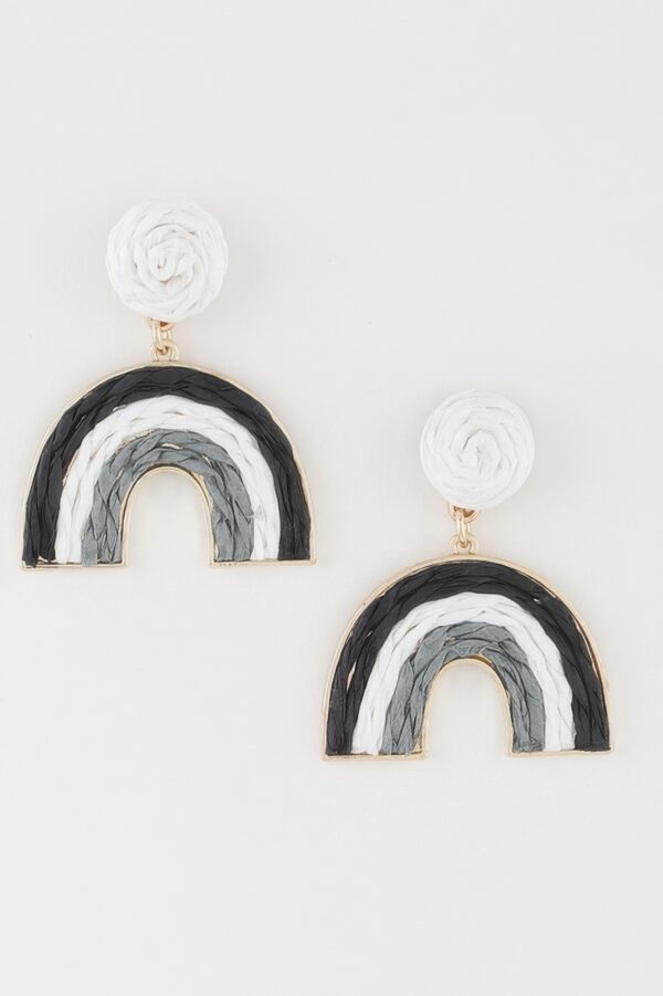 Sculptural Triple-Twisted Rainbow Arc Earrings