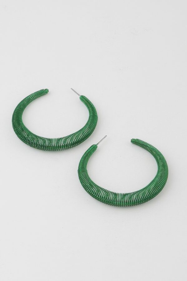 Wire-Wrapped Hoop Earrings – Textured 2-inch Hoops