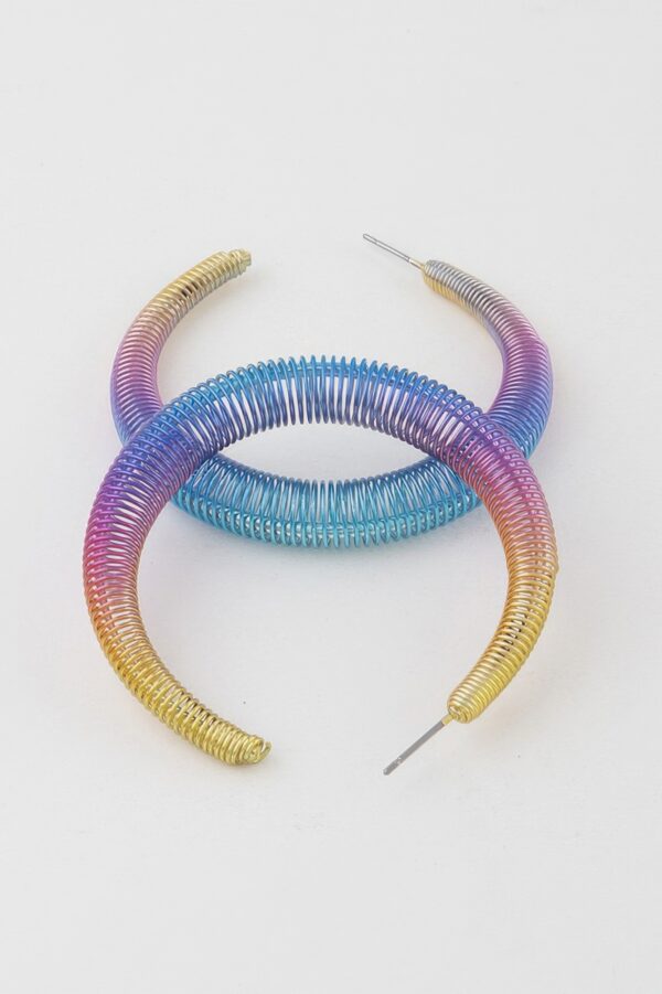 Wire-Wrapped Hoop Earrings – Textured 2-inch Hoops