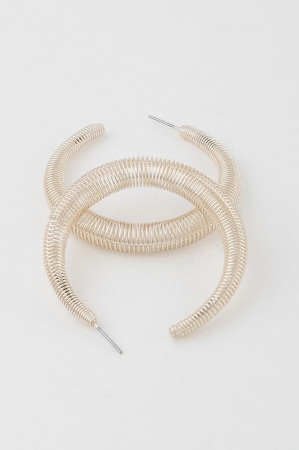 Wire-Wrapped Hoop Earrings – Textured 2-inch Hoops