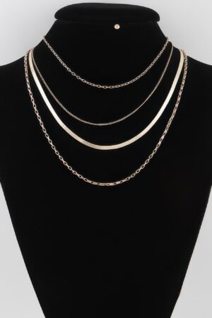 Multi Snake Chain Necklace – Polished Layered Look