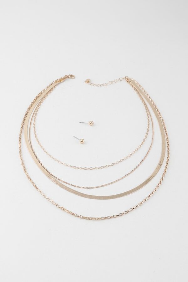 Multi Snake Chain Necklace – Polished Layered Look
