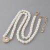 Pearl & Rhinestone Beaded Necklace – 16-inch