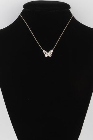 Rhinestone Butterfly Pendant Necklace – Sparkling Accent