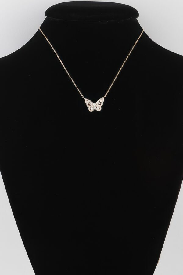 Rhinestone Butterfly Pendant Necklace – Sparkling Accent