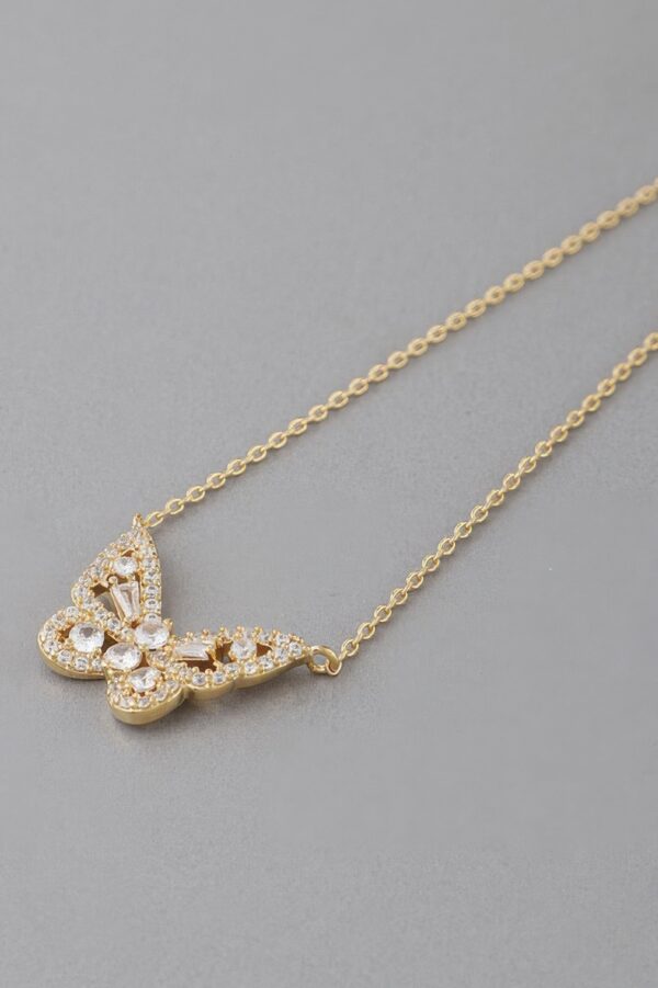 Rhinestone Butterfly Pendant Necklace – Sparkling Accent