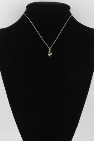 Snake Pendant Rhinestone Necklace – 16 inch Chain
