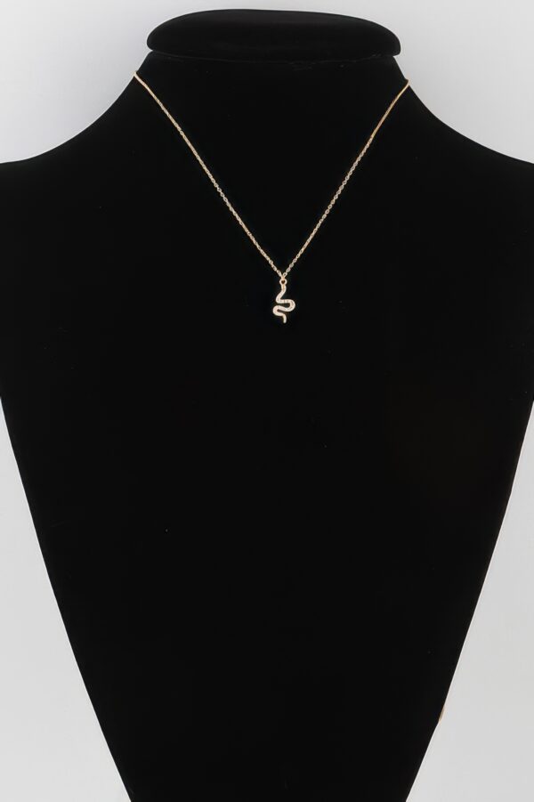 Snake Pendant Rhinestone Necklace – 16 inch Chain