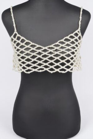 Faux Pearl Bralette – Pearl-Accented Structured Silhouette