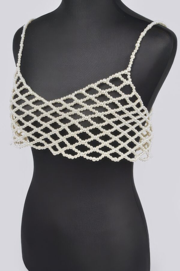 Faux Pearl Bralette – Pearl-Accented Structured Silhouette