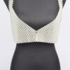 Faux Pearl Embellished Bralette – Structured Silhouette