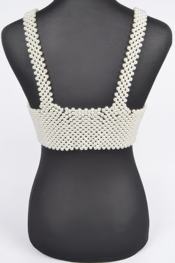 Faux Pearl Embellished Bralette – Structured Silhouette