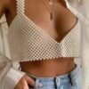Faux Pearl Embellished Bralette – Structured Silhouette
