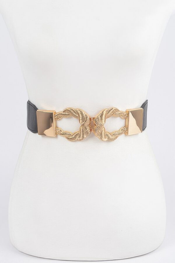 Twist-Link Cuff Elastic Belt with Metal Accent