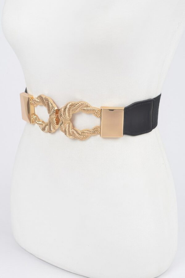 Twist-Link Cuff Elastic Belt with Metal Accent