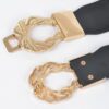 Twist-Link Cuff Elastic Belt with Metal Accent