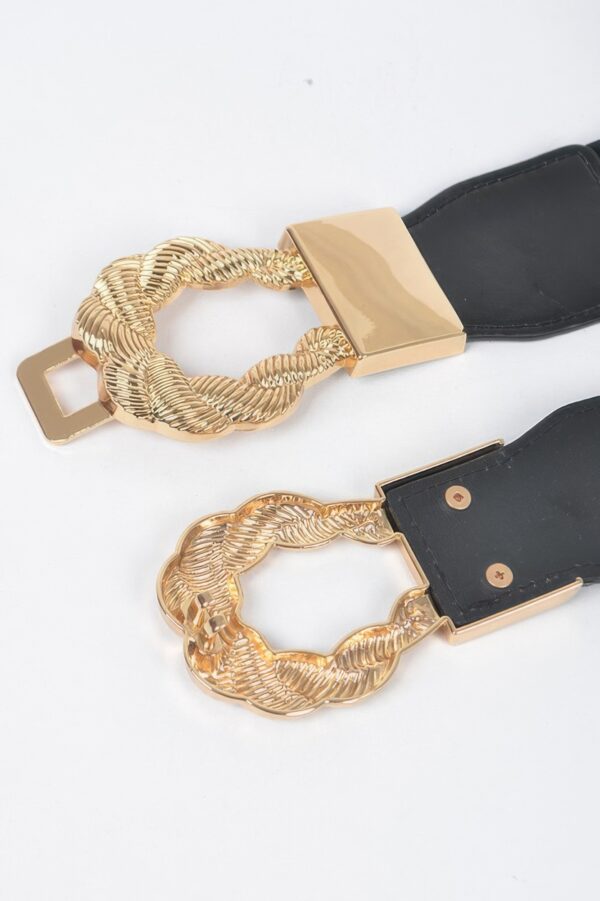Twist-Link Cuff Elastic Belt with Metal Accent