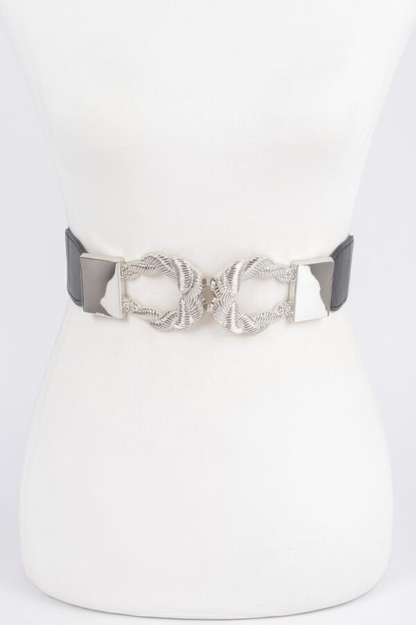Twist-Link Cuff Elastic Belt with Metal Accent