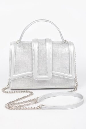 Top Handle Clutch with Hot Fix Embellishment