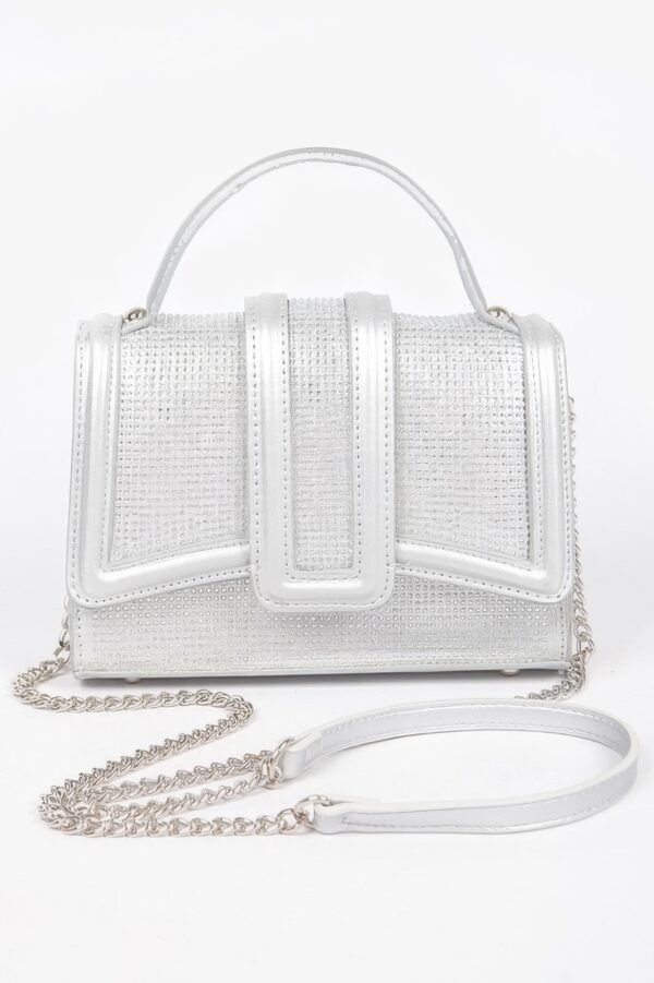 Top Handle Clutch with Hot Fix Embellishment
