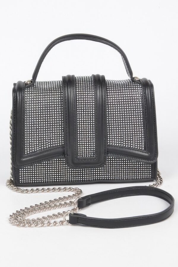 Top Handle Clutch with Hot Fix Embellishment