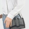 Top Handle Clutch with Hot Fix Embellishment