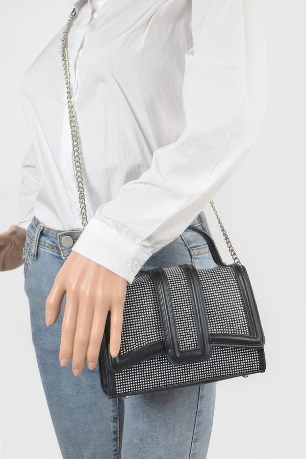Top Handle Clutch with Hot Fix Embellishment