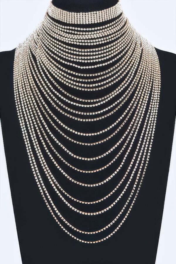Multi-Layered Rhinestone Necklace – Layered Sparkle