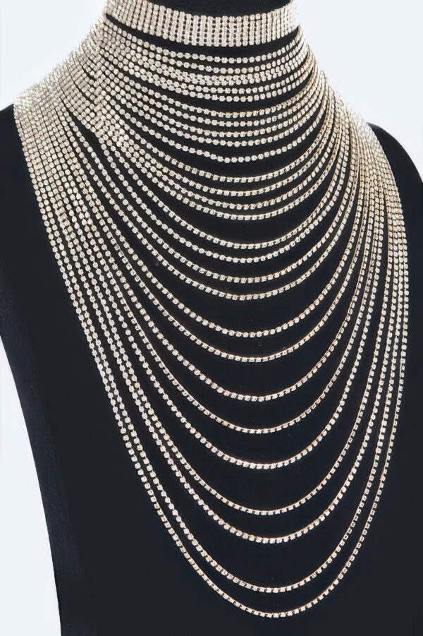 Multi-Layered Rhinestone Necklace – Layered Sparkle