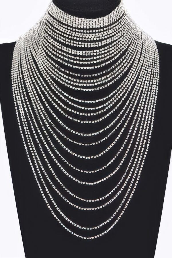 Multi-Layered Rhinestone Necklace – Layered Sparkle