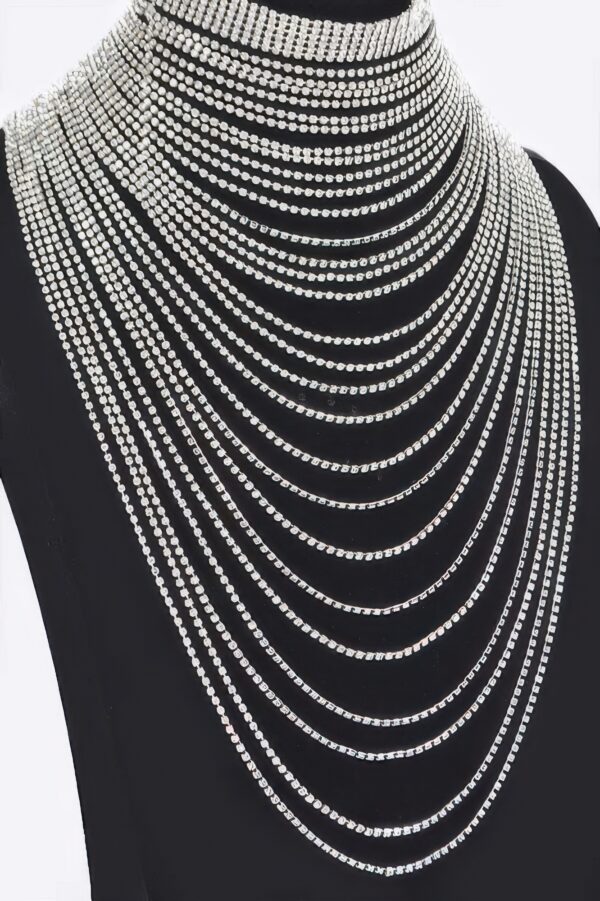 Multi-Layered Rhinestone Necklace – Layered Sparkle