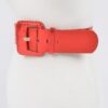 Wide PU Belt with Reflective Mirror Accent