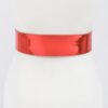 Wide PU Belt with Reflective Mirror Accent