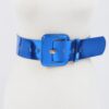 Wide PU Belt with Reflective Mirror Accent