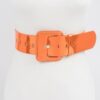 Wide PU Belt with Reflective Mirror Accent