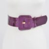 Wide PU Belt with Reflective Mirror Accent
