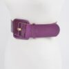 Wide PU Belt with Reflective Mirror Accent