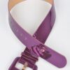 Wide PU Belt with Reflective Mirror Accent