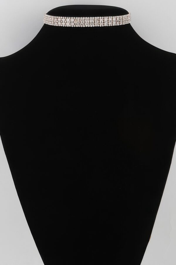Multi-Row Rhinestone Crystal Choker – 12 inch