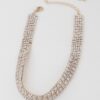 Multi-Row Rhinestone Crystal Choker – 12 inch