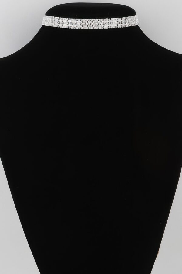 Multi-Row Rhinestone Crystal Choker – 12 inch