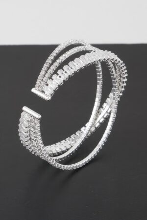 Triple-Strand Crystal Laced Cuff Bracelet