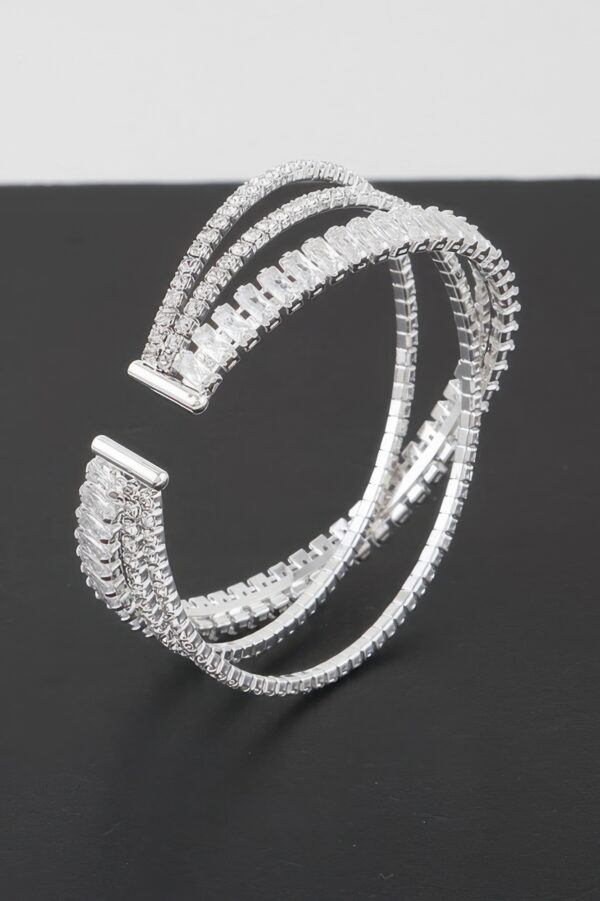 Triple-Strand Crystal Laced Cuff Bracelet