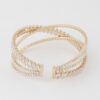 Triple-Strand Crystal Laced Cuff Bracelet
