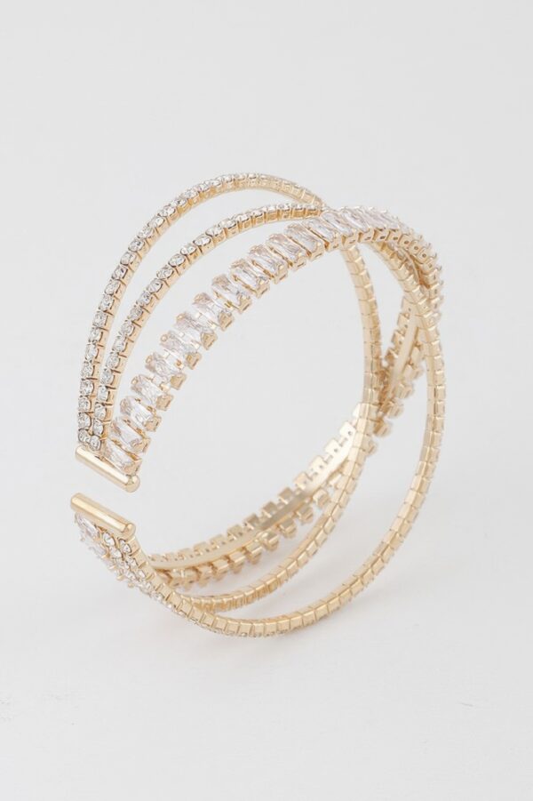 Triple-Strand Crystal Laced Cuff Bracelet