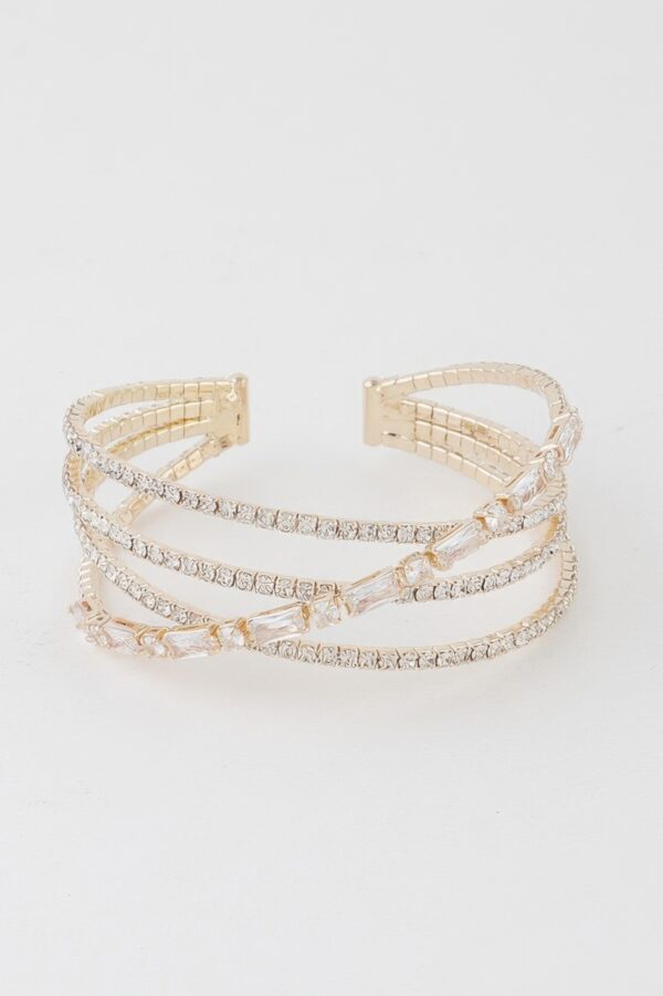 Laced Multi-Crystal Cuff Bracelet – Radiant Sparkle